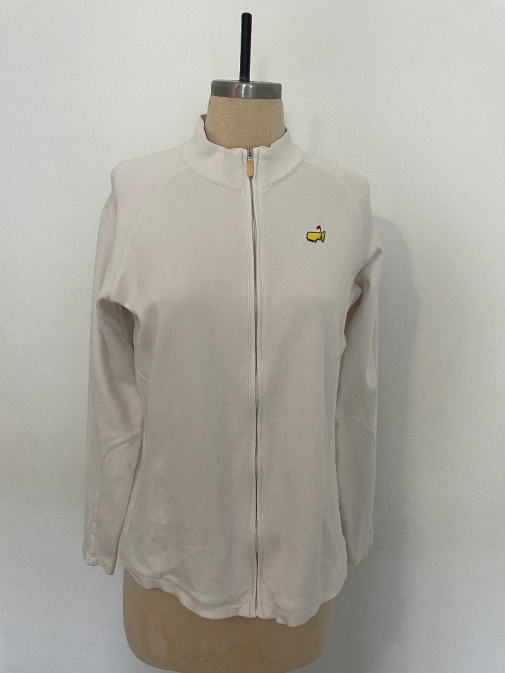 Bobby Jones Masters Magnolia Full Zip White Golf Jacket, Women's Medium Cotton